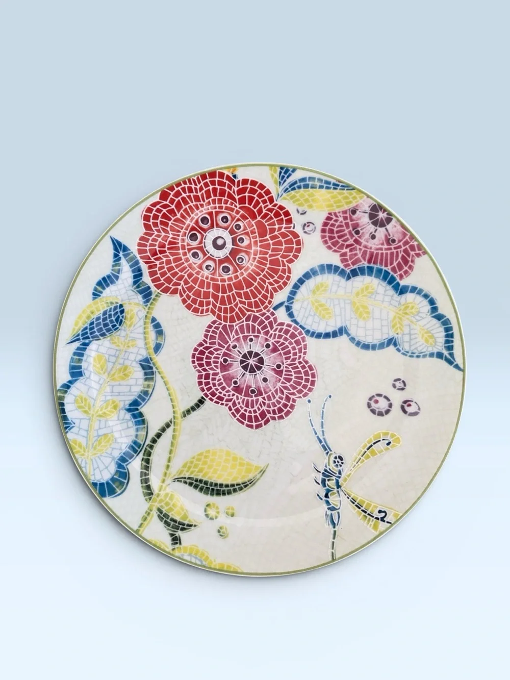 Anthropologie Mosaic Floral Plate